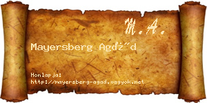 Mayersberg Agád névjegykártya